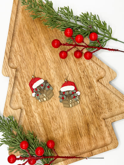 Santa Hat Book Stacks