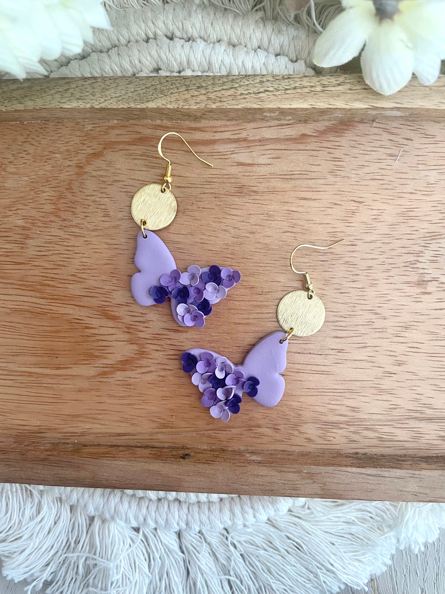 Purple Multi Flower Dangle Collection