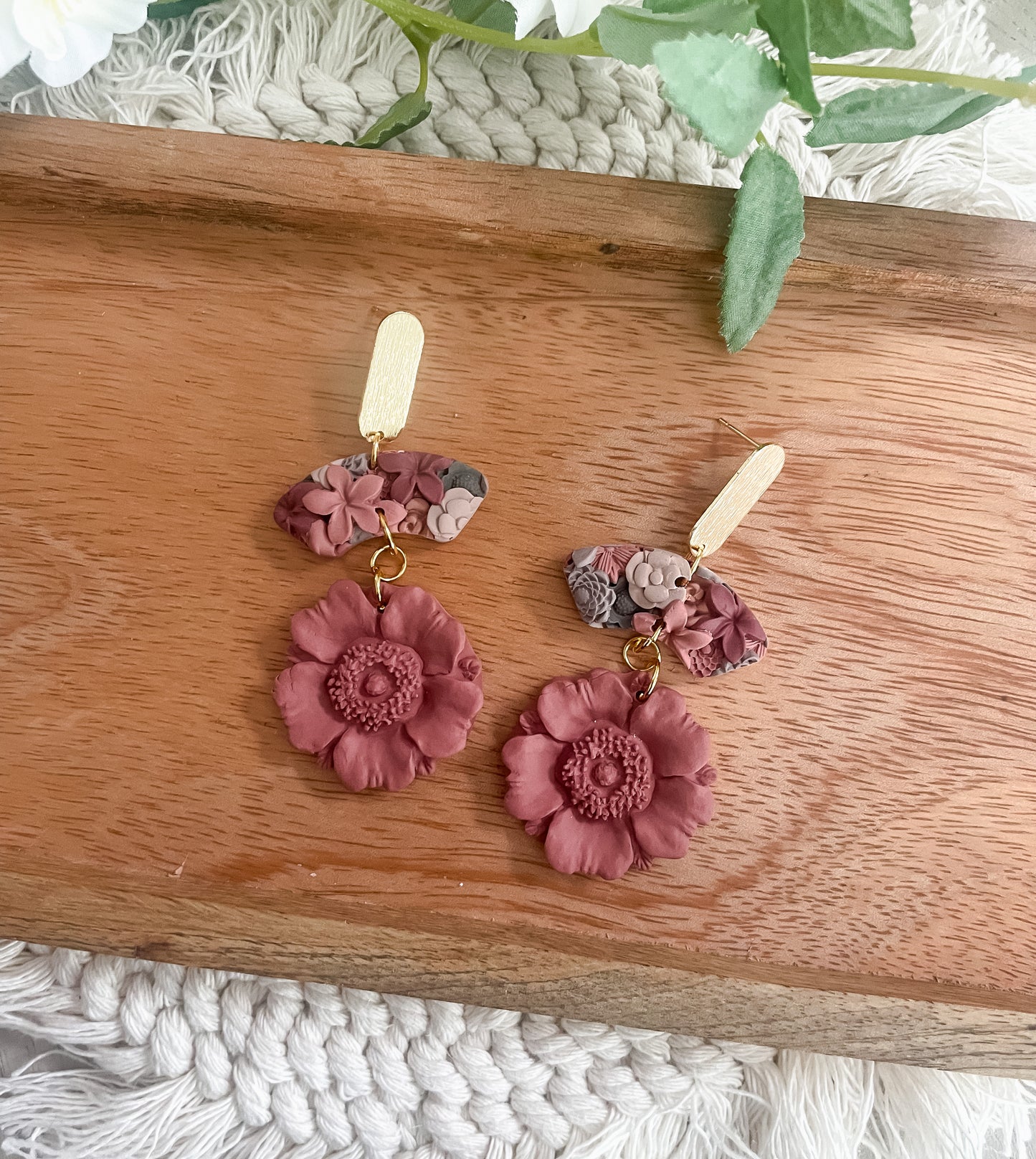 Warm Boho Poppy Dangles