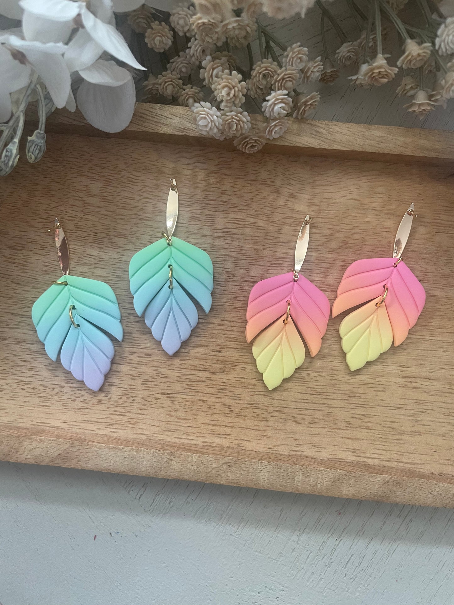 Ombré Leaf Dangles