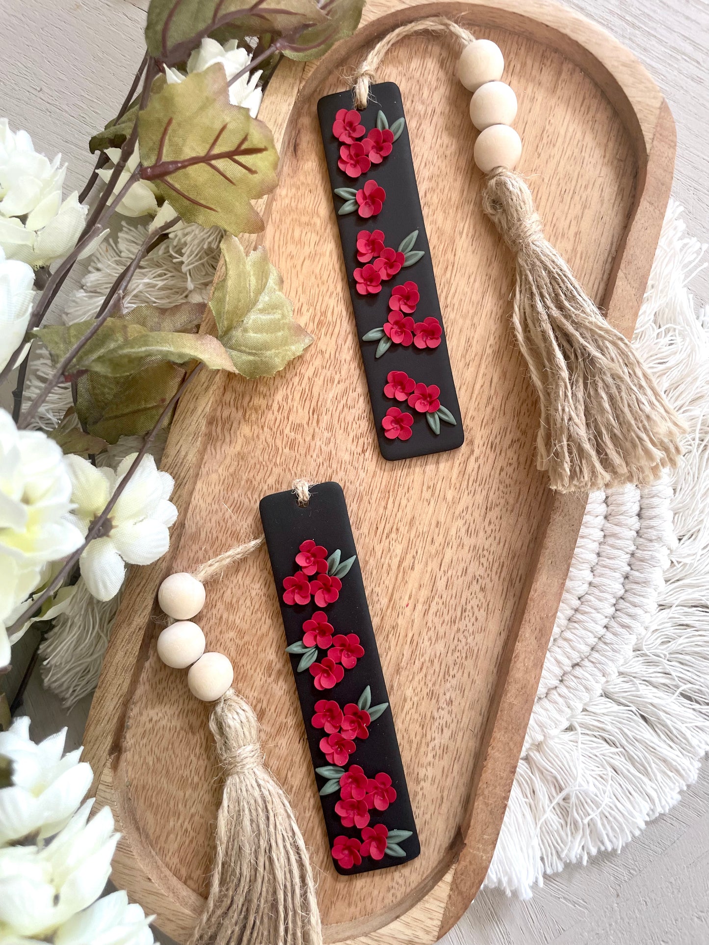 Black Floral Bookmark