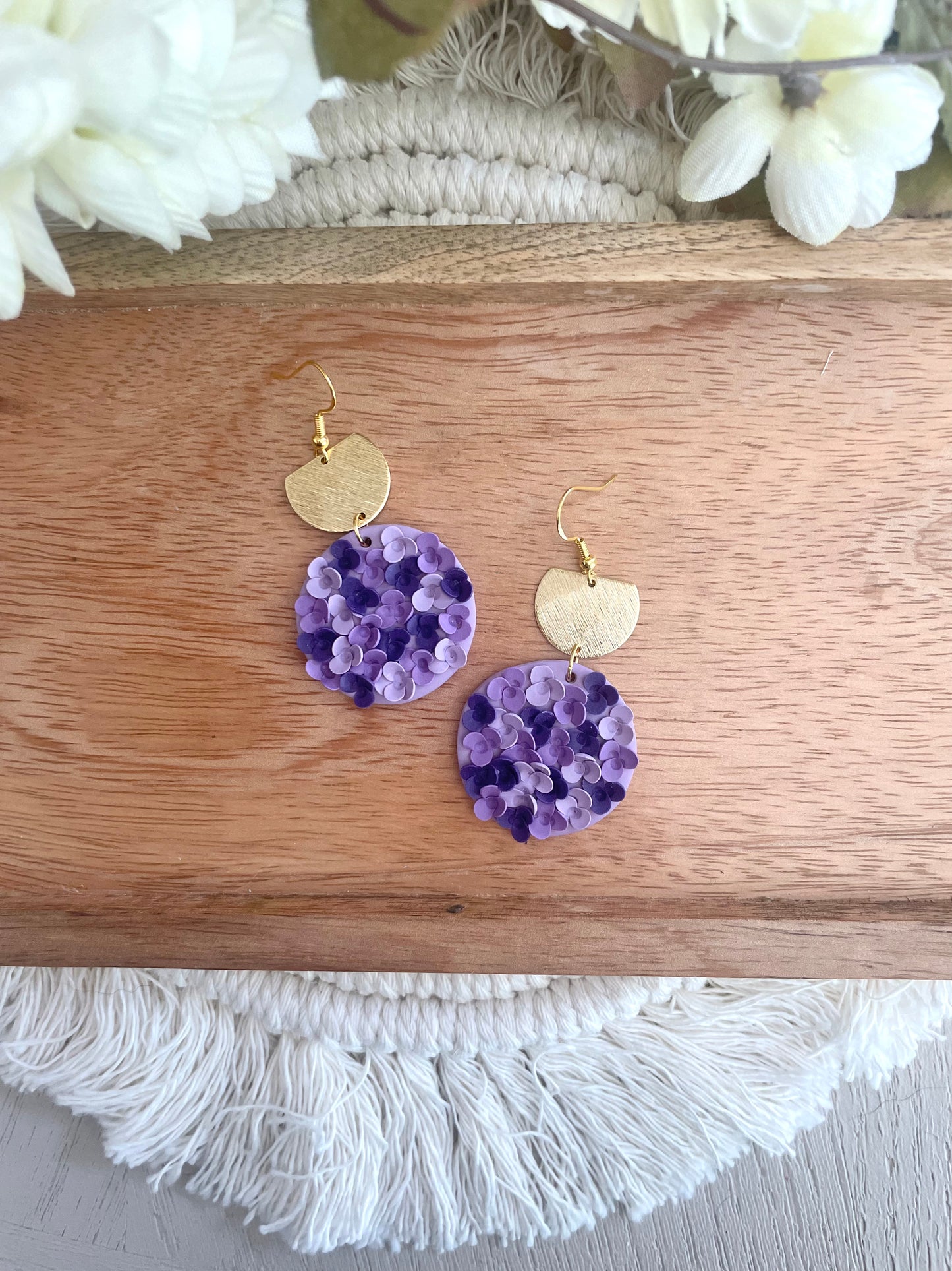 Purple Multi Flower Dangle Collection