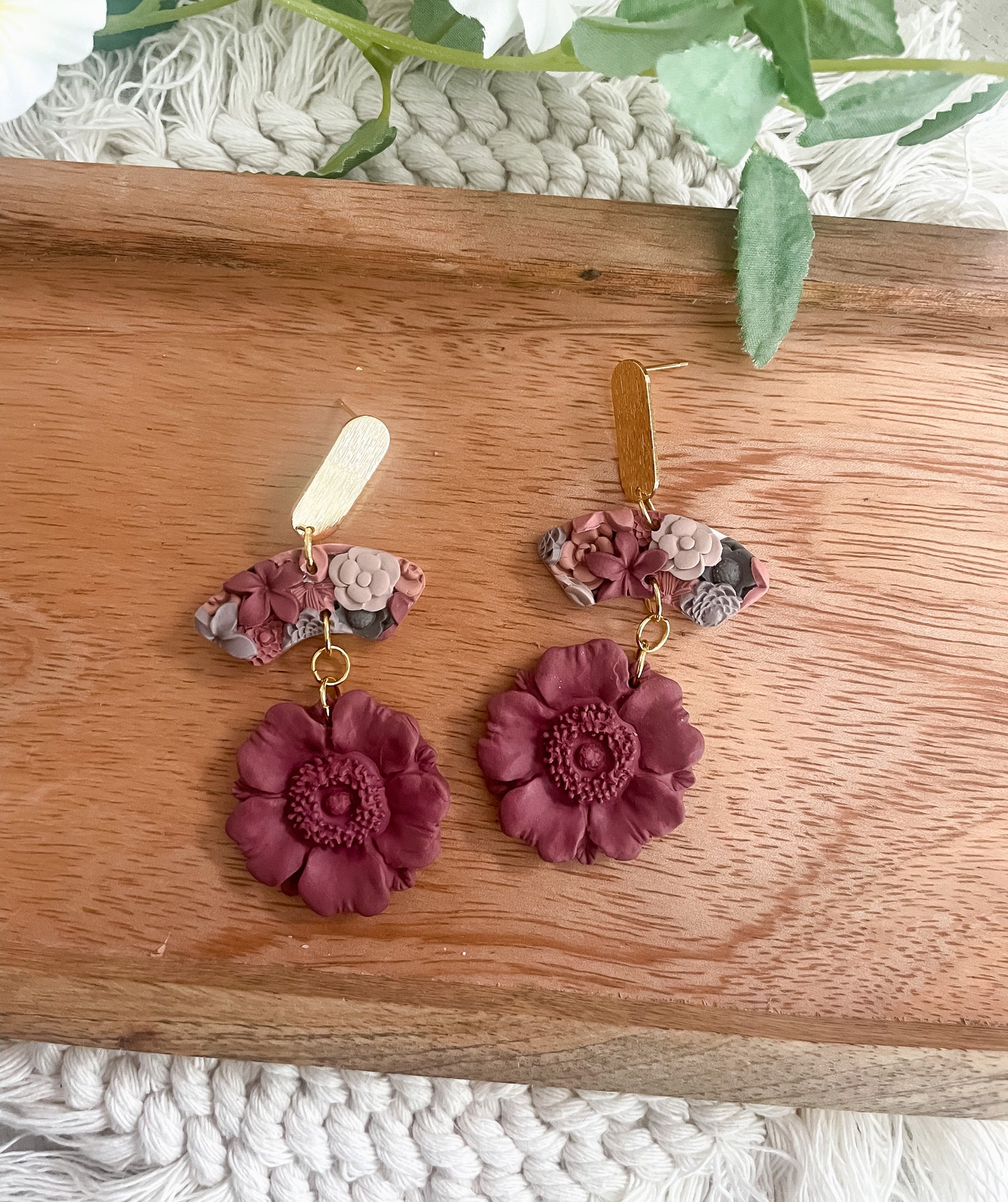 Warm Boho Poppy Dangles